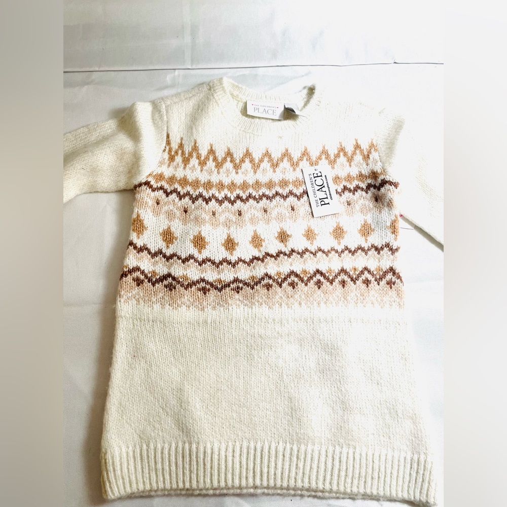 The Children's Place Cream and Tan Knit Sweater - 12 - 18 mos. New with Tags!